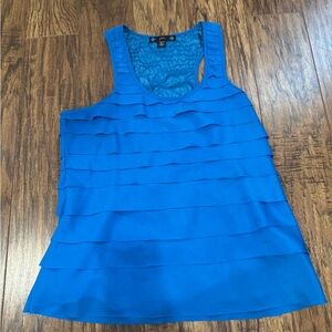 Elegant Blue Layered Tank Top